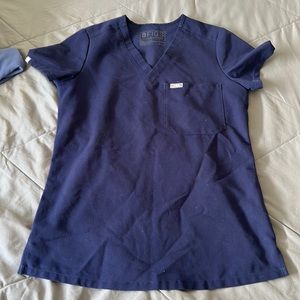 Figs Navy Blue Scrub Top